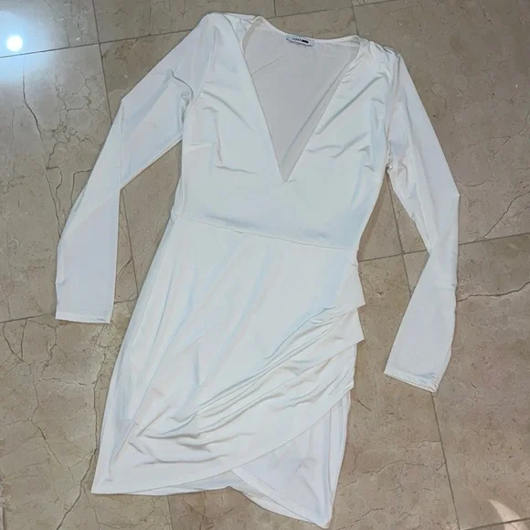fashion nova long sleeve white dress Pilar Maxi Dress